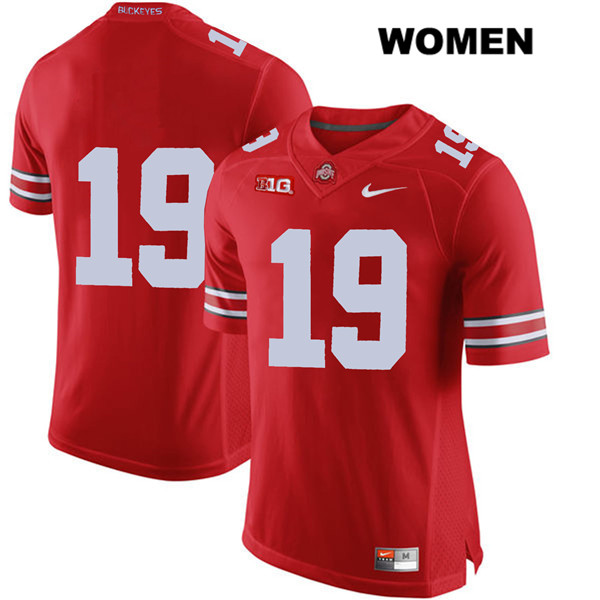 Ohio State Buckeyes Women's Chris Olave #19 Red Authentic Nike No Name College NCAA Stitched Football Jersey XB19A77DP
